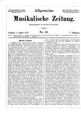 Allgemeine musikalische Zeitung Mittwoch 3. August 1870