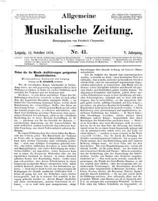 Allgemeine musikalische Zeitung Mittwoch 12. Oktober 1870