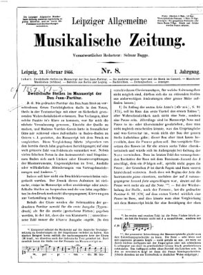 Leipziger allgemeine musikalische Zeitung (Allgemeine musikalische Zeitung) Mittwoch 21. Februar 1866