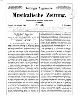 Leipziger allgemeine musikalische Zeitung (Allgemeine musikalische Zeitung) Mittwoch 10. Oktober 1866