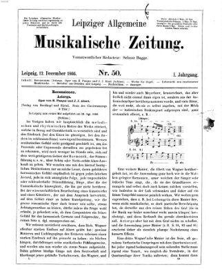 Leipziger allgemeine musikalische Zeitung (Allgemeine musikalische Zeitung) Mittwoch 12. Dezember 1866