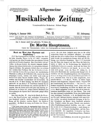 Leipziger allgemeine musikalische Zeitung (Allgemeine musikalische Zeitung) Mittwoch 8. Januar 1868