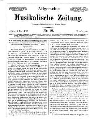 Leipziger allgemeine musikalische Zeitung (Allgemeine musikalische Zeitung) Mittwoch 4. März 1868