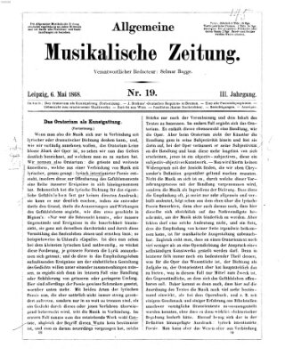 Leipziger allgemeine musikalische Zeitung (Allgemeine musikalische Zeitung) Mittwoch 6. Mai 1868