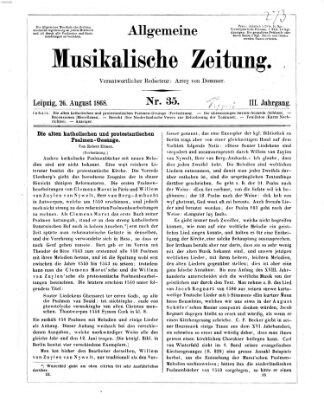 Leipziger allgemeine musikalische Zeitung (Allgemeine musikalische Zeitung) Mittwoch 26. August 1868