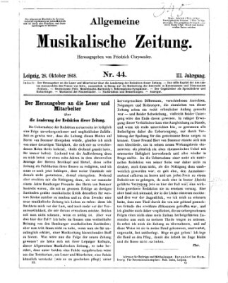Leipziger allgemeine musikalische Zeitung (Allgemeine musikalische Zeitung) Mittwoch 28. Oktober 1868