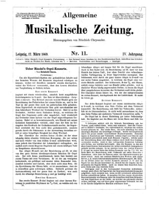 Allgemeine musikalische Zeitung Mittwoch 17. März 1869