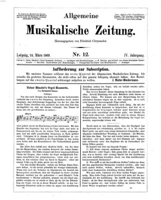 Allgemeine musikalische Zeitung Mittwoch 24. März 1869