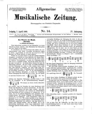 Allgemeine musikalische Zeitung Mittwoch 7. April 1869