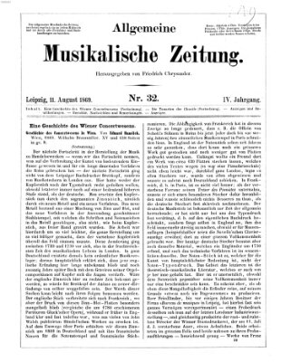 Allgemeine musikalische Zeitung Mittwoch 11. August 1869