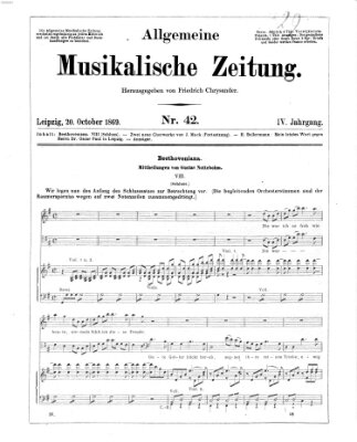 Allgemeine musikalische Zeitung Mittwoch 20. Oktober 1869