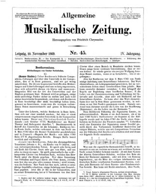 Allgemeine musikalische Zeitung Mittwoch 10. November 1869