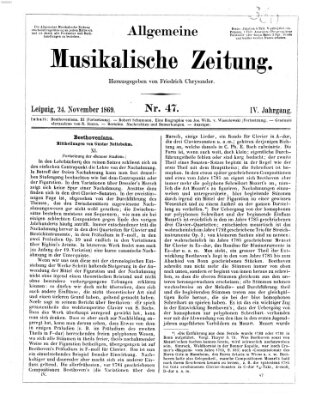 Allgemeine musikalische Zeitung Mittwoch 24. November 1869