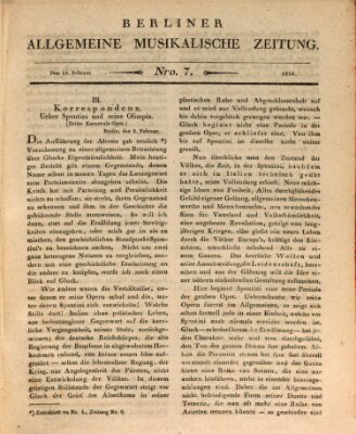 Berliner allgemeine musikalische Zeitung Mittwoch 18. Februar 1824