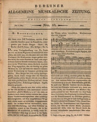 Berliner allgemeine musikalische Zeitung Mittwoch 4. Mai 1825