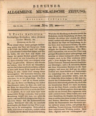 Berliner allgemeine musikalische Zeitung Mittwoch 12. Juli 1826