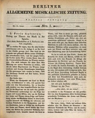 Berliner allgemeine musikalische Zeitung Mittwoch 30. Januar 1828