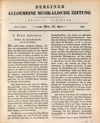 Berliner allgemeine musikalische Zeitung Mittwoch 13. August 1828