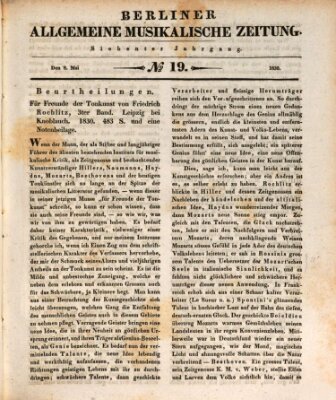 Berliner allgemeine musikalische Zeitung Samstag 8. Mai 1830
