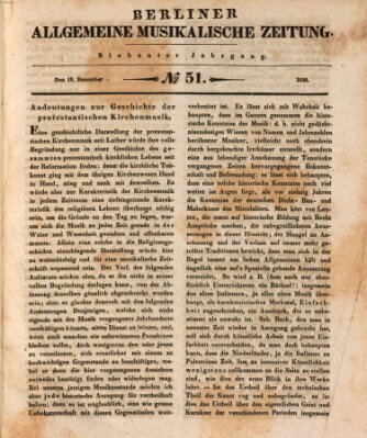 Berliner allgemeine musikalische Zeitung Samstag 18. Dezember 1830