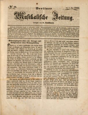 Berliner musikalische Zeitung Samstag 1. Juni 1844