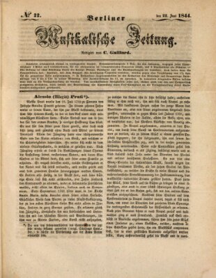 Berliner musikalische Zeitung Samstag 22. Juni 1844