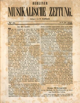 Berliner musikalische Zeitung Samstag 6. Juli 1844
