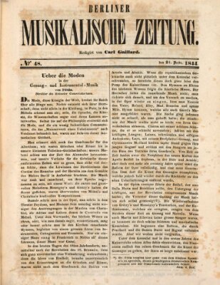 Berliner musikalische Zeitung Samstag 21. Dezember 1844