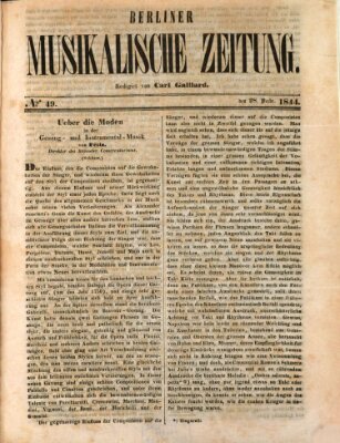 Berliner musikalische Zeitung Samstag 28. Dezember 1844