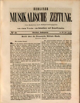 Berliner musikalische Zeitung Samstag 28. Juni 1845