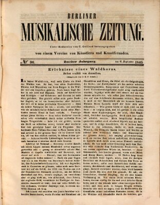 Berliner musikalische Zeitung Samstag 6. September 1845