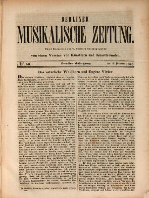Berliner musikalische Zeitung Samstag 13. Dezember 1845
