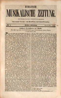 Berliner musikalische Zeitung Samstag 14. Februar 1846