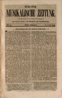 Berliner musikalische Zeitung Samstag 15. August 1846
