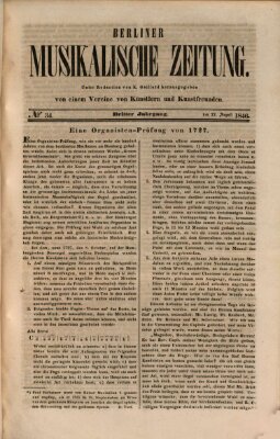 Berliner musikalische Zeitung Samstag 22. August 1846