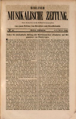 Berliner musikalische Zeitung Samstag 28. November 1846