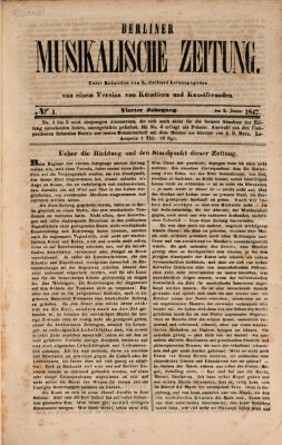 Berliner musikalische Zeitung Samstag 2. Januar 1847