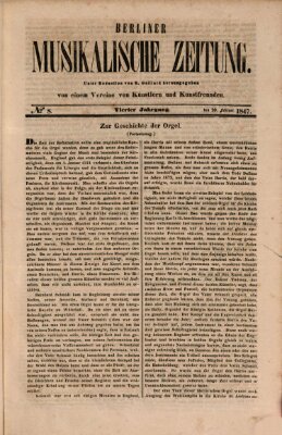 Berliner musikalische Zeitung Samstag 20. Februar 1847