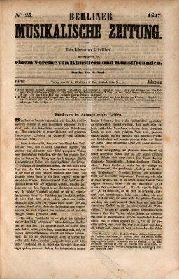 Berliner musikalische Zeitung Samstag 19. Juni 1847
