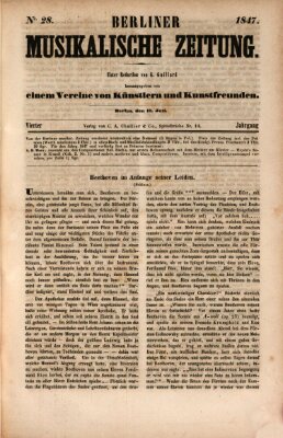 Berliner musikalische Zeitung Samstag 10. Juli 1847