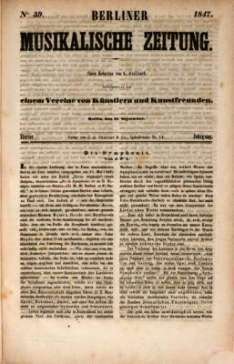 Berliner musikalische Zeitung Samstag 25. September 1847
