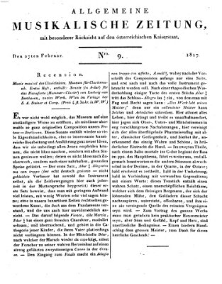 Allgemeine musikalische Zeitung Donnerstag 27. Februar 1817
