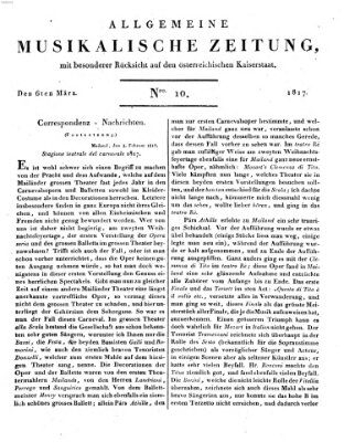 Allgemeine musikalische Zeitung Donnerstag 6. März 1817