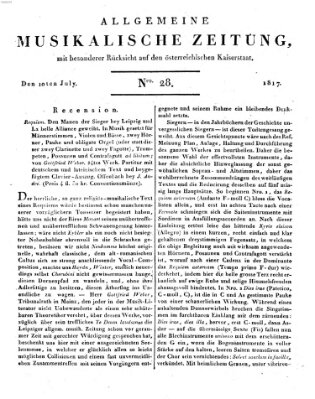 Allgemeine musikalische Zeitung Donnerstag 10. Juli 1817