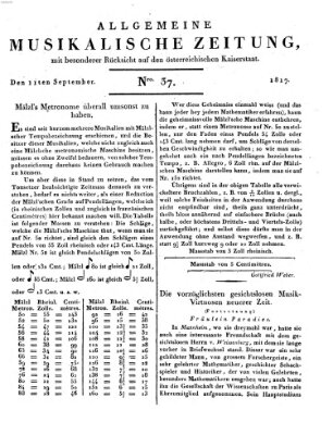 Allgemeine musikalische Zeitung Donnerstag 11. September 1817