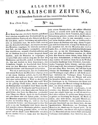 Allgemeine musikalische Zeitung Samstag 13. Juni 1818