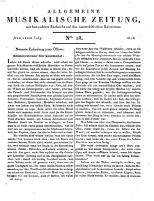 Allgemeine musikalische Zeitung Samstag 11. Juli 1818