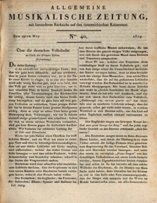 Allgemeine musikalische Zeitung Mittwoch 19. Mai 1819
