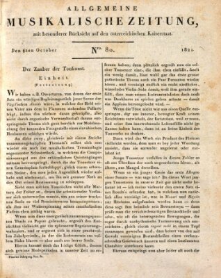 Allgemeine musikalische Zeitung Samstag 6. Oktober 1821