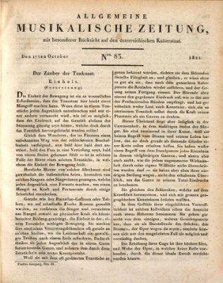 Allgemeine musikalische Zeitung Mittwoch 17. Oktober 1821